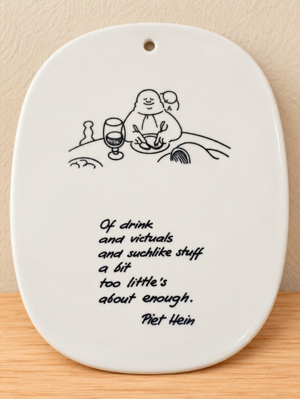 Royal Copenhagen Piet Hein 1954 Grook Plaque Drink Victuals Denmark MCM Vintage